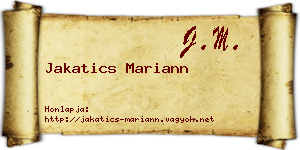 Jakatics Mariann névjegykártya